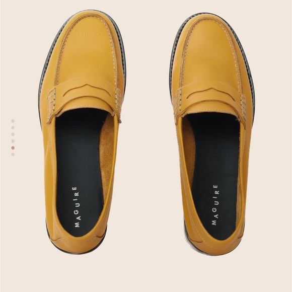 MAGUIRE Napoli Leather Penny Loafer in Dijon - Picture 8 of 10